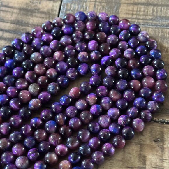 Galaxy Tigers Eye Bead Strand - 6mm - Picture 2 of 4